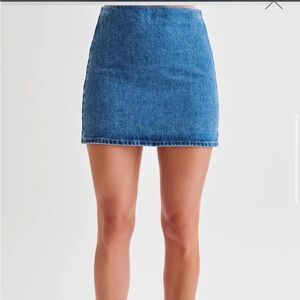 Meshki Ellie Denim Mini Skirt - 70's Blue